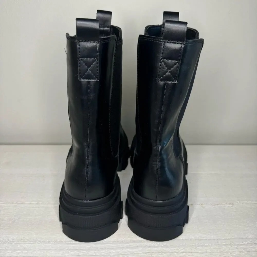 DREAM PAIRS Block Chelsea Platform Ankle Booties Black Womens Boots Size 9 - Picture 6 of 9